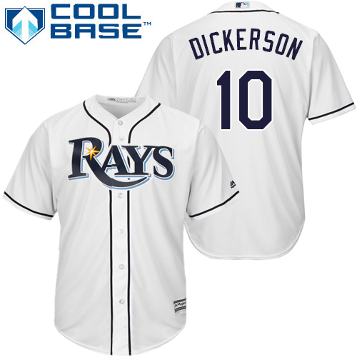 Rays #10 Corey Dickerson White Cool Base Stitched Youth MLB Jersey